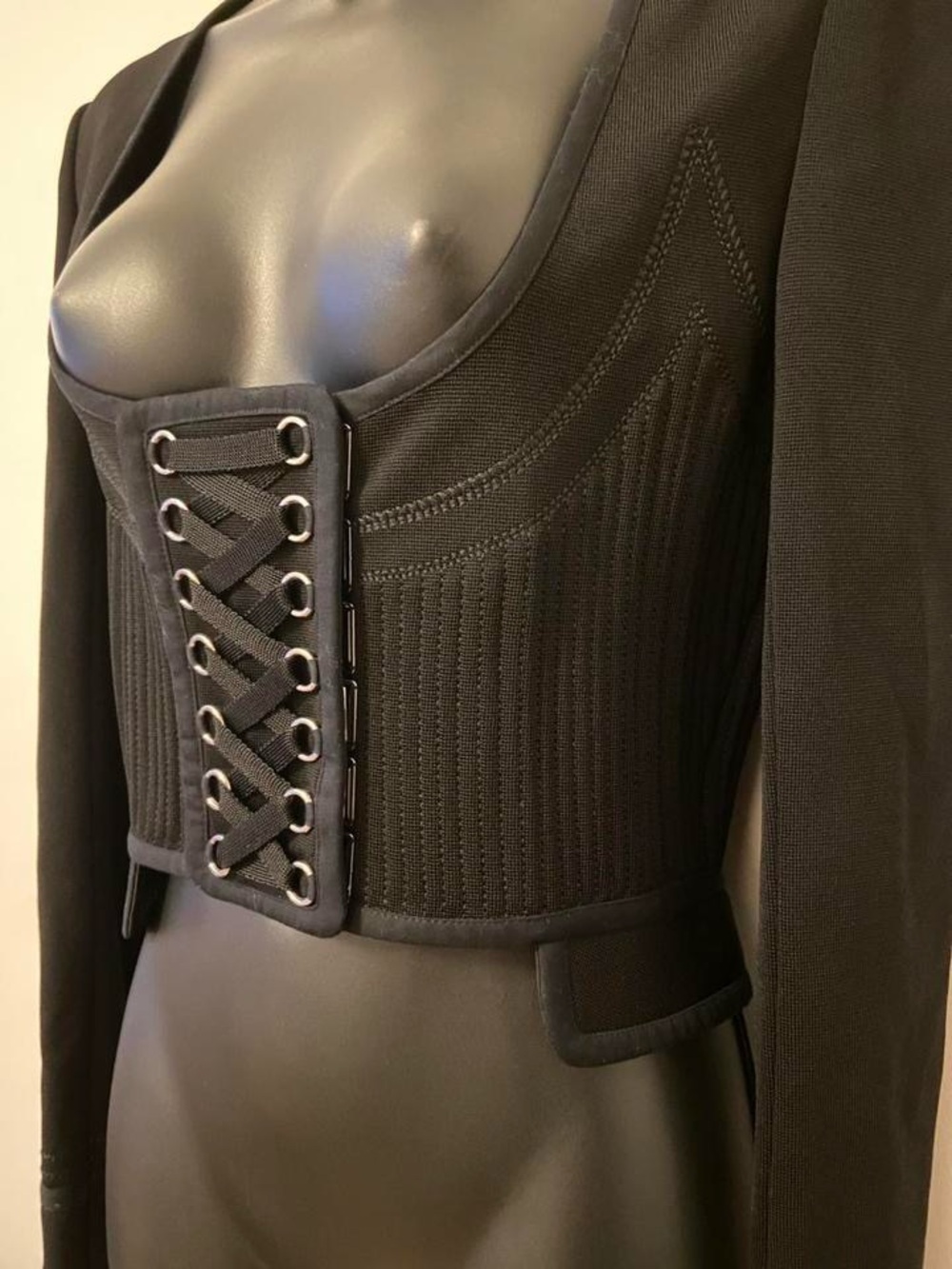 Givenchy Black Corset Lace Up Bandage Top - Picture 5 of 10